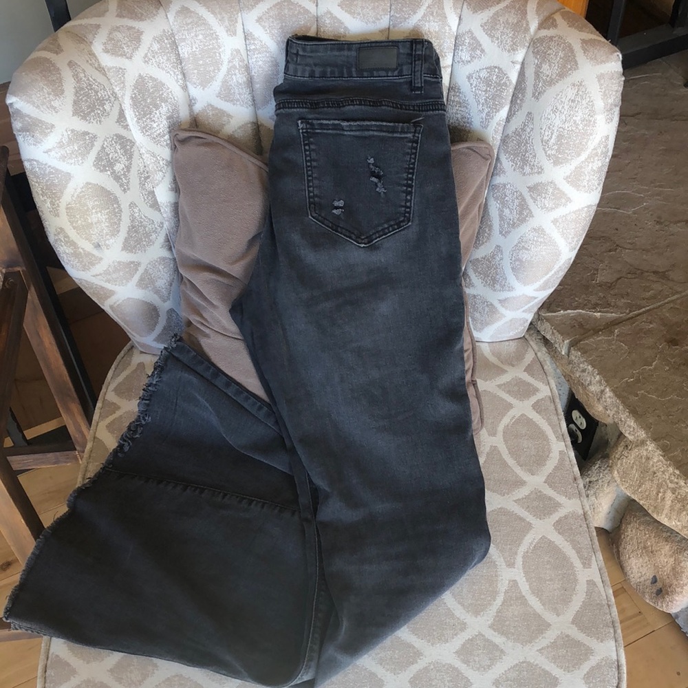 L & B - Faded Black Wash Flare Jeans